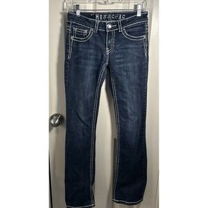 Miss Chic Size 5 Jeans Rhinestone Studded Bling Stretch Denim Cowgirl